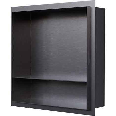 Wandnische Bernstein NT303010X Edelstahl randlos 30x30x10cm mit Ablagefach Gunmetal