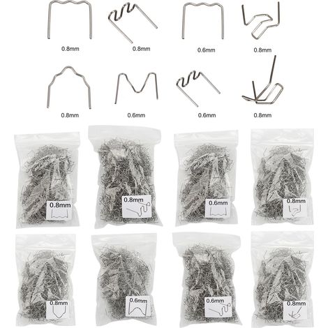 Staples Plates - 0.6 mm Et 0.8 mm - Pour Agrafeuse À Soudure Plastique - 100 Pièces Par Lot (1/5)