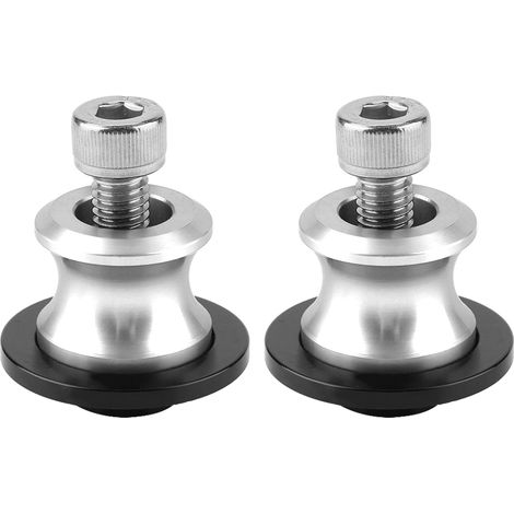 Support Moto CNC 8mm Embouts de Bras Oscillant Béquille Arrière Bobbins Argent (Lot de 2) (1/5)