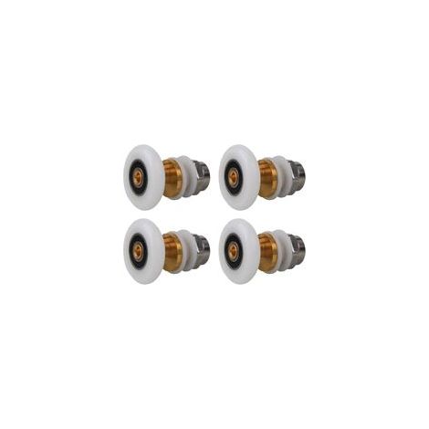 Roulettes de porte de douche (23 mm), roulettes de porte coulissante en laiton, 4 pièces pour remplacement de porte de douche coulissante en verre
