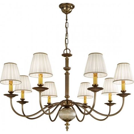 Kolarz ASCOT - Lustre classique à 8 bras en laiton antique, 8x E14 (1/5)