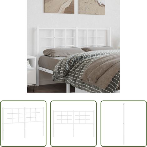 vidaXL Cabecero de repuesto de metal blanco 135 cm (1/5)