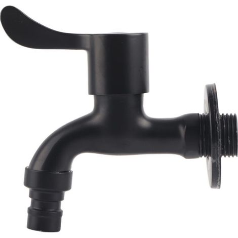 Robinet d'eau de jardin noir en acier inoxydable 304, robinet mural pour salle de bains (machine à laver)