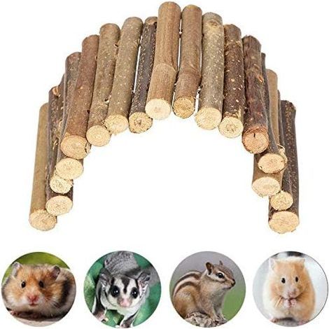 Holzleiter, Hamster, Kaubrücke, Spielzeug, Reptilienversteck, Hauszaun, Lebensraum, Dekoration für Reptilien, Eidechsen, Schildkröten, Igel, Mäuse, Rennmäuse (klein) (1/5)