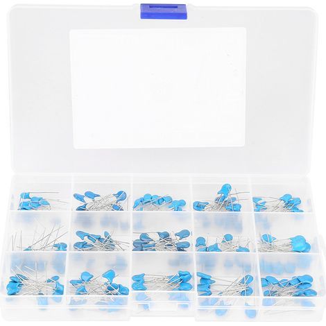 Kit d'assortiment de condensateurs céramiques haute tension, 180 pièces, 100pF-10000pF, 15 valeurs 1kV (1/5)