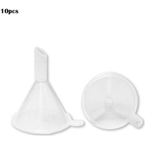 Entonnoir Mini - Pour Remplissage Parfum - Bouteilles À Col Étroit - Hauteur 4 Cm - Diamètre 3 Cm - Trou 0,5 Cm - Plastique Transparent - 10 Pièces (1/5)