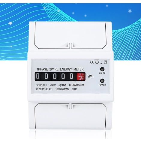 Contatore di energia monofase a 4 pin ad alta precisione DDS1891, per montaggio su guida DIN. (1/5)
