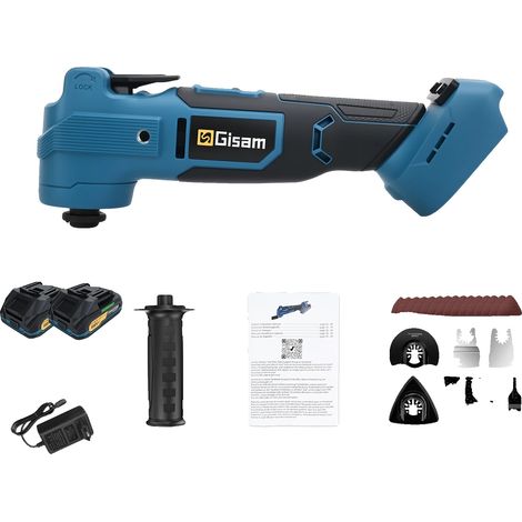 Outil oscillant multifonction, moteur sans balais, 7 réglages de vitesse, 2 Batterie (1/2)