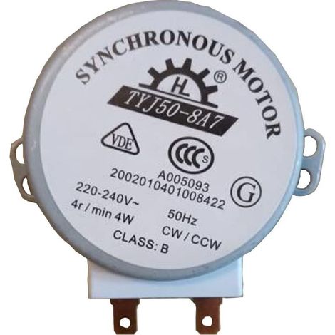 Moteur micro synchrone AC 220-240 V 4 W 6 tr/min 48 mm de diamètre pour souffleur d'air chaud 50/60 Hz CW/CCW TYJ50-8A7 Moteur de plateau de four à micro-ondes (1/5)