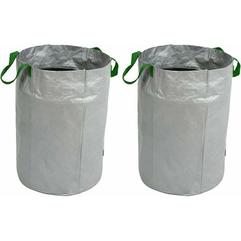 Green Mobility-Lot de 2 sacs à déchets de jardin 120 L réutilisables, résistants aux déchirures, étanches avec poignées, bac collecteur de déchets pour pelouse, piscine, 45 x63 cm (1/5)
