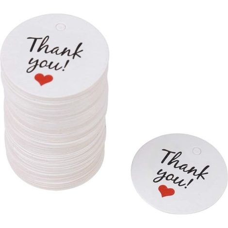 100 étiquettes rondes en papier blanc, idéales pour les cadeaux et les loisirs créatifs (1/5)