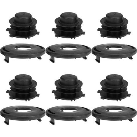 Lot de 6 bobines et capuchons de remplacement pour Stihl Head Cover 25-2 FS 90 100 110 120 130 55 80 83 85 (1/5)