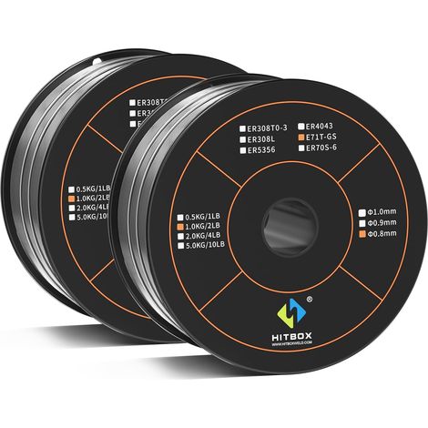 1kg 0,8mm Fil Fourré Sans Gaz E71T-GS Lot de 2 (1/5)