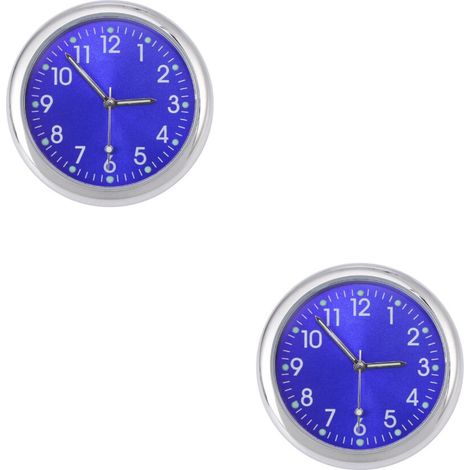 Set di 2 orologi compatti per auto blu con lancette luminose (1/2)
