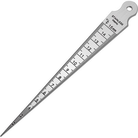 16 x 146 mm Kegelförmiger Öffnungs- und Spaltmesslineal aus Edelstahl (1/5)