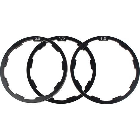 Lot de 3 rondelles d'espacement pour moyeu de volant moteur de vélo (1 mm + 1,5 mm + 2 mm) et axe de boîtier de pédalier. (1/5)