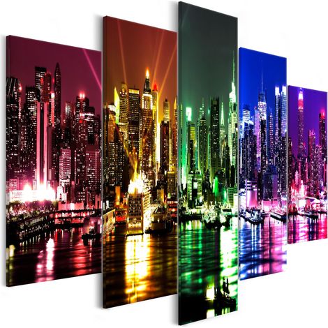 Quadro - Rainbow New York (5 Parts) Wide - 225x100 (1/4)