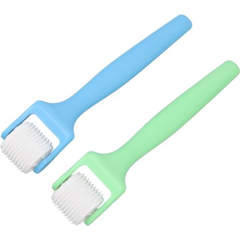 Rouleau de Massage Visage 2 Pièces, Anti-Rides et Fermeté de la Peau, Améliore la Circulation (Bleu-Vert) (1/5)