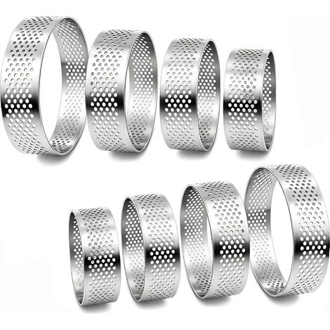 8 x Perforated Pastry Circles Cake Mould Dessert Accessories (1/5)
