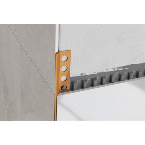 Profilo Rs angolare rettificato  a 45 gradi in acciaio inossidabile 1.2cm x 270cm - Rame satinato