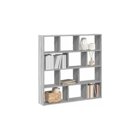 Étagère cube murale 12 compartiments sonoma gris (1/5)