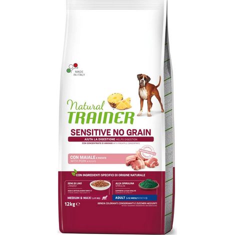 Cane - Natural Trainer Sensitive Adult 12Kg M/M Maiale No Grain (1/5)