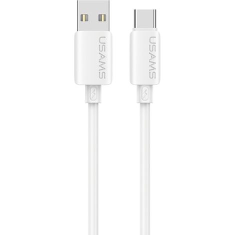Cable USB-C de carga rápida de silicona USAMS U98 3A, color blanco. (1/5)