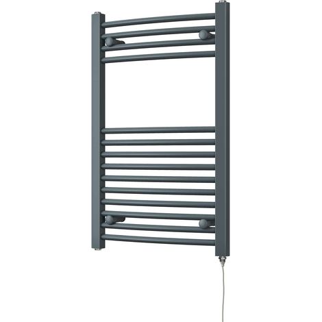 Zennor - Anthracite Electric Towel Rail H800mm x W500mm Curved 300w Standard (1/3)