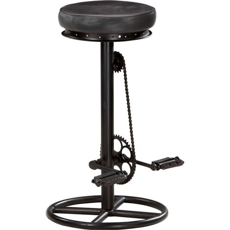 Maison Exclusive - Barhocker 2 Stk. Schwarz Echtes Ziegenleder