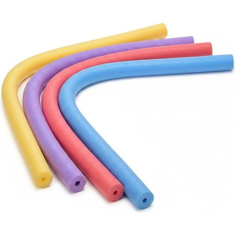 Frites de piscine, frites géantes, 4 pièces, flotteurs en mousse, 150 cm, creuses, flottantes pour enfants, jeux d'eau, jeux à l'aveugle (rouge, jaune, violet, bleu) (1/4)