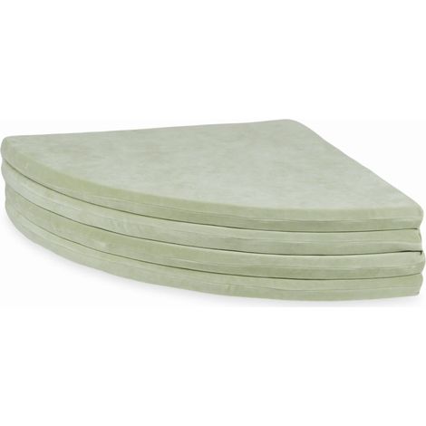 Alfombra de juego para niños de 160 cm, redonda, plegable, de terciopelo suave, color menta claro (1/4)