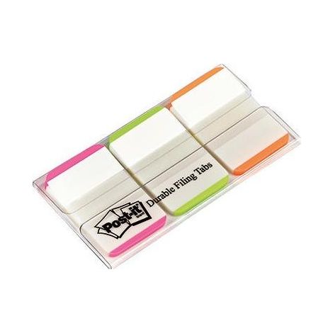POST-IT Haftstreifen Post-it® Index Strong 38 x 25,4 mm (B x H) weiß/pink weiß/grün weiß/orangefarbiger Rand 22 Bl./Block 3 Block/Pack. (1/3)