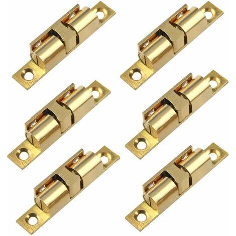 Stück Doppelkugelriegel, Türriegel aus massivem Messing, Doppelkugel-Spannriegel aus Messing für Schranktüren, für Kleiderschränke und Möbel, Starlight (1/5)