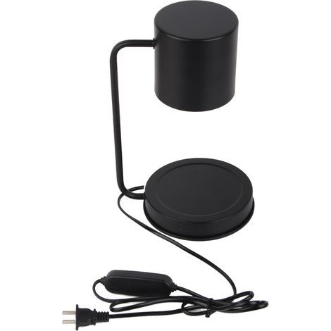 Ortviai Lampe à chauffe-cire sans flamme pour huiles essentielles – design élégant en métal noir, intensité réglable et minuterie (1/5)