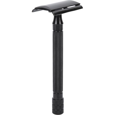 Rasoir à double lame, tondeuse à barbe et à poils du corps, rasoir portable à long manche avec 5 lames (1/5)