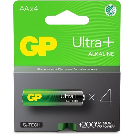 Piles jetables - GP - Pack de 4 - AA/LR6 - Ultra Plus - g-Tech