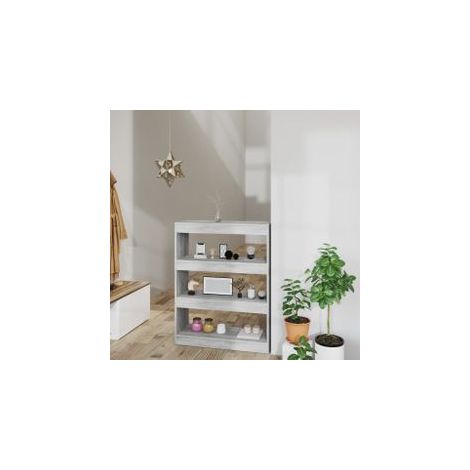 Bibliothèque-Séparateur de pièce sonoma gris bois d'ingénierie (1/5)