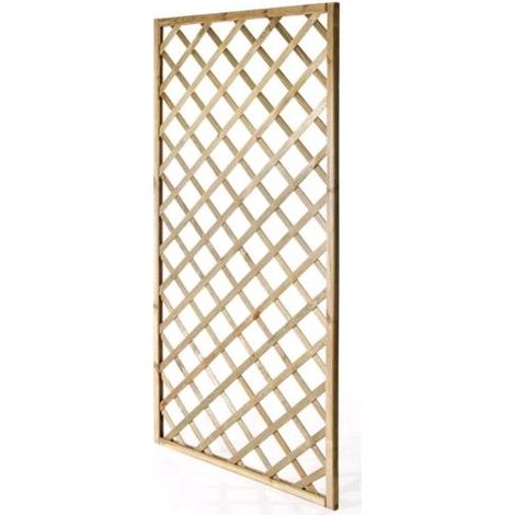Pannello Grigliato Legno di Pino Impregnato 90x180 cm Rettangolare da Giardino (1/5)