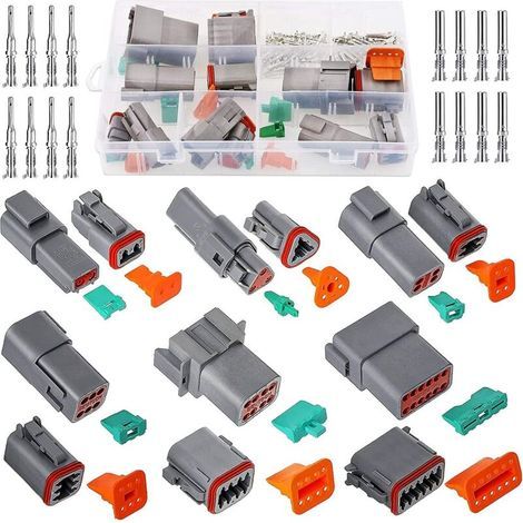 6 Sets Wasserdichte Steckverbinder-Sets, DT-Steckverbinder mit 2/3/4/6/8/12 Polen, Elektrische Auto-Kabelsteckverbinder, Wasserdichte Stecker für Motorrad, Roller und LKW (1/4)