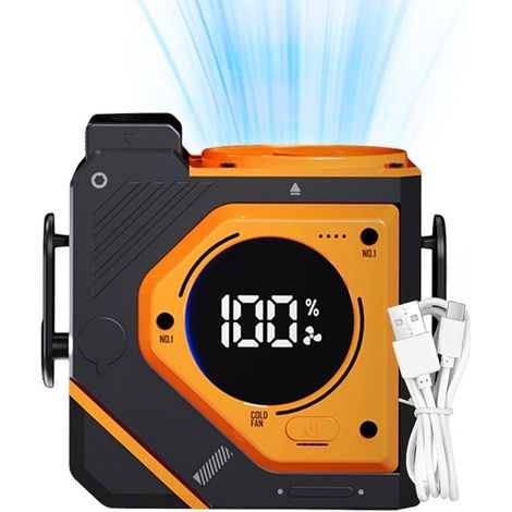 Ventilador de cintura con clip,Ventilador personal pequeño recargable de 3 velocidades,ventilador de cintura colgante con pantalla digital (1/5)