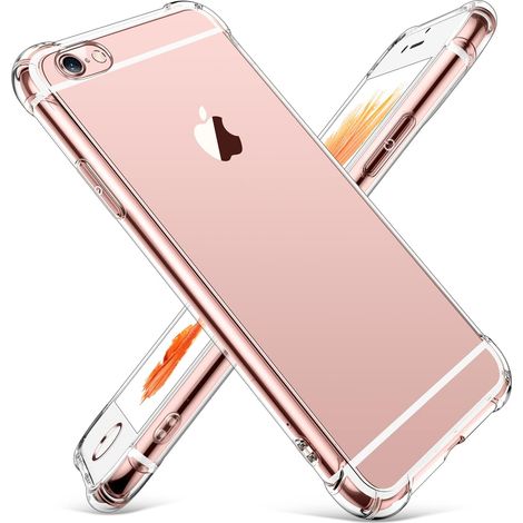 CUSTODIA PER APPLE IPHONE 6/6S TRASPARENTE PROTETTIVA RETRO SOLIDA E DUREVOLE (1/5)