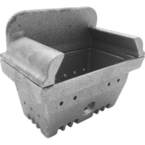 eRicambi® Braciere in Ghisa Cestello 2 Pezzi per Stufa a Pellet, con Foro per la Resistenza di Accensione, Compatibile con KALON 220002, Dimensioni 136x92mm H=116mm (1/5)