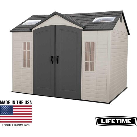 Lifetime – Abri de jardin en résine 6.6 m2 – Charpente en acier – Plancher HDPE antidérapant – Montage par panneaux – 60005 (1/5)