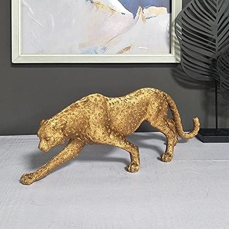 Statue réaliste en résine à motif léopard, décoration intérieure, ornement animalier