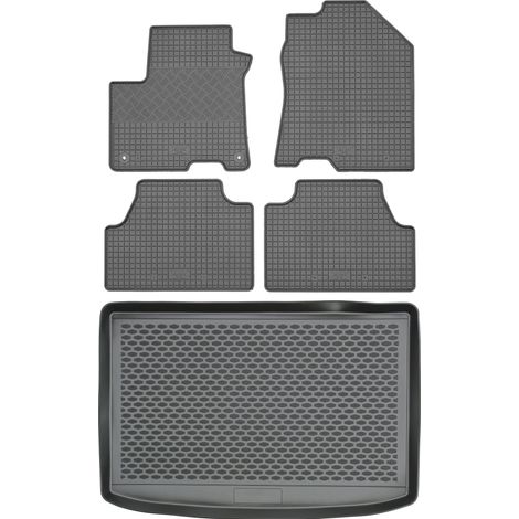 Hyundai Kona / Kona Electric Crossover a partir de 2018 SET - Alfombrillas de goma para coche + alfombrilla para maletero (1/5)
