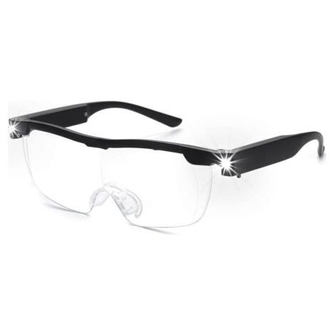 Lunettes Loupes 180 % Avec Lumière Led Rechargeable - Lunettes Grossissantes Puissantes - Lunettes Mains Libres Pour Travail Rapproché, Artisanat, Bijoutiers, Lecture, Loisirs