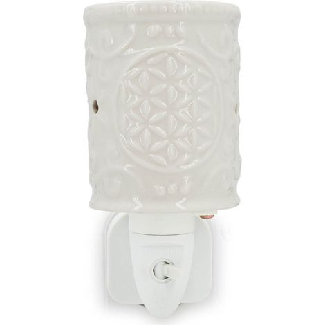 Elektrische duftlampe keramik wei blumendesign