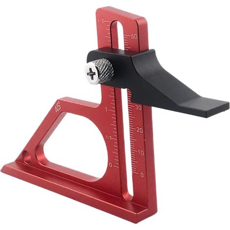 Jauge de hauteur pour le travail du bois Jauge de réglage réglable pour toupie Outil de mesure usiné avec précision en d'aluminium pour la fabrication de meubles, la menuiserie et (1/5)