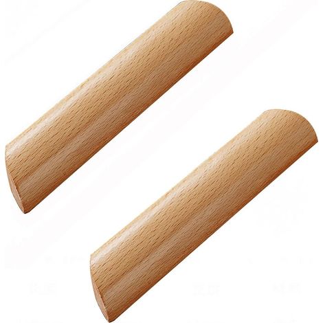 [NUNCA USADO] INHHUB - Paquete de 10 tiradores de madera para gabinete en forma de abanico - 128 mm de centro a centro con tornillos - INHHUB