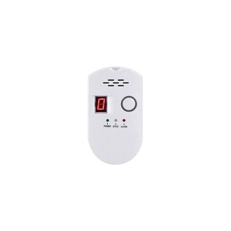Detector de gas con alarma sonora de 85 dB – Pantalla numérica LED – Plug-and-play para gas natural y GPL – Concepción encendida